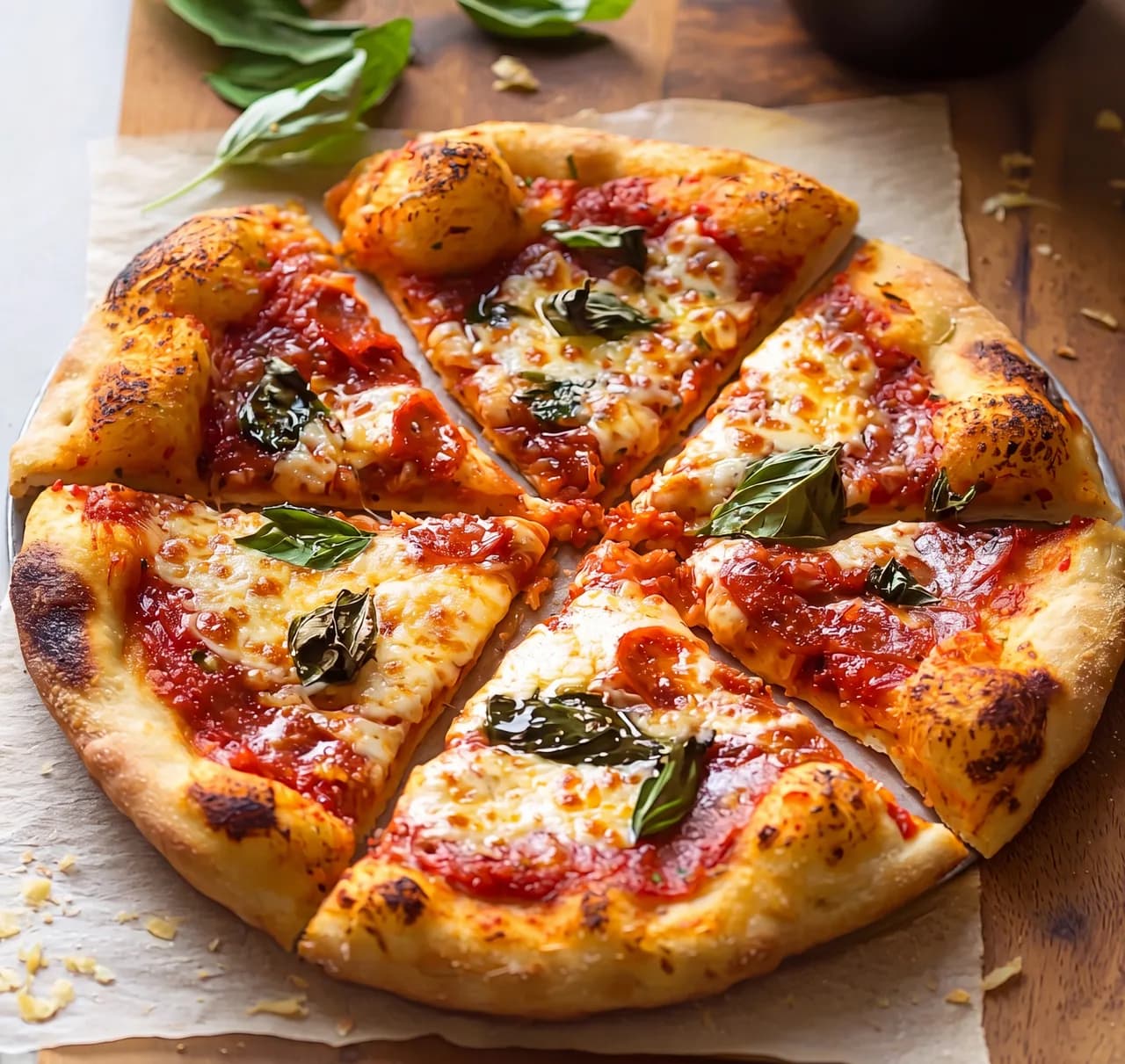 Interactive 3D model of Margherita Pepperoni Pizza — drag to rotate